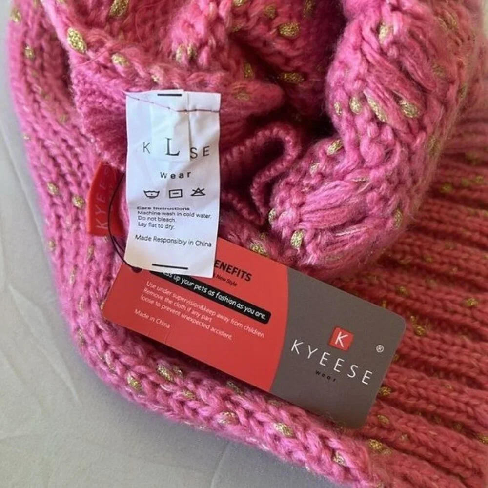 Kyeese Dog Sweater Pink Small dogs Sweater pet Coat Size Large - Picture 7 of 9